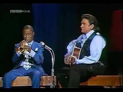 Johnny Cash & Louis Armstrong performing 
