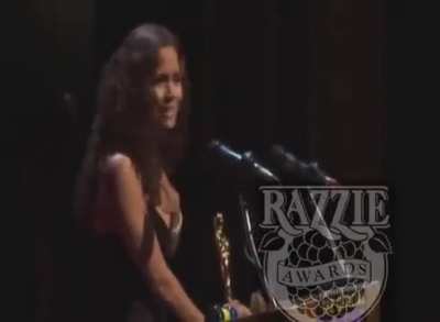 19 years ago, Halle Berry accepted her Razzie for 'Worst Actress' for Catwoman while carrying her Oscar on the other hand