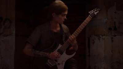 Ellie plays Tim's Classical Dragon riff on Steve Vai's Ibanez (animation by me)