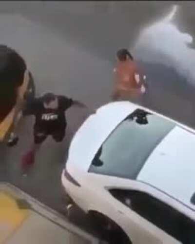 Female strip fighting with her man over her EBT card