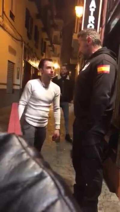 To safely disrespect a large Spanish guard.