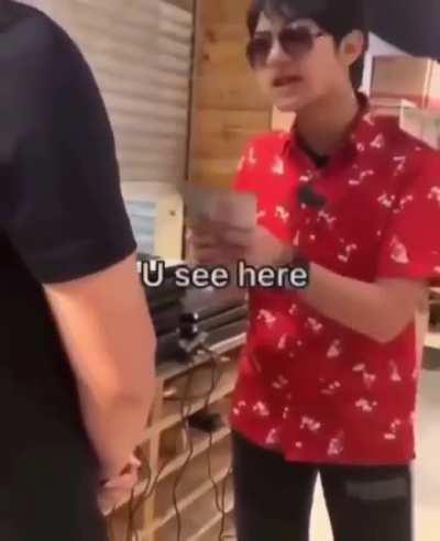 Chad defends his employees from rude costumer.