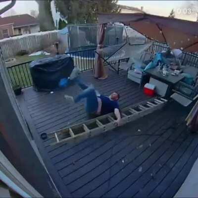 WCGW not properly bracing your ladder