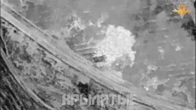 RU POV: Lancet of the Airborne Forces hits an AFU howitzer