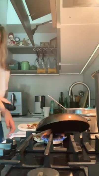 WCGW flipping a pancake