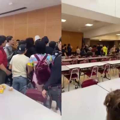 2 angles of a fight at LCTI. Idk what happened