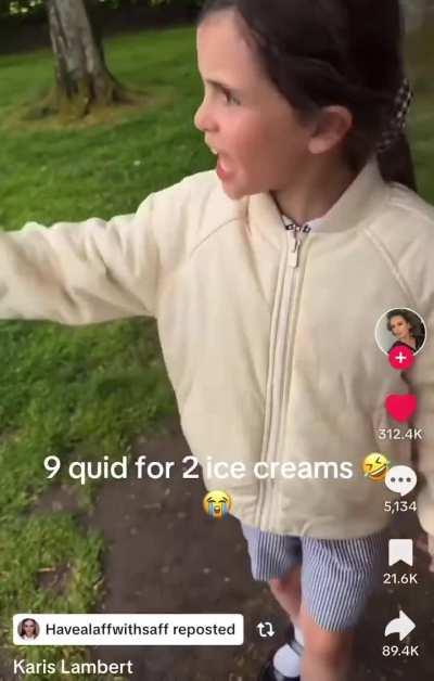 9 quids for 2 ice creams