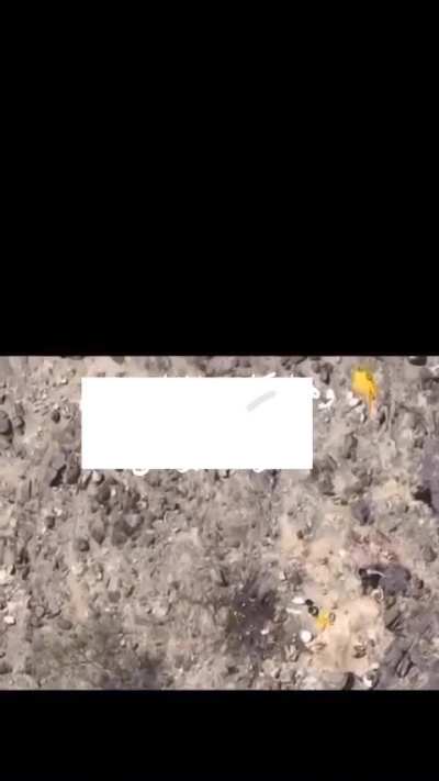 Saudi drone throws a grenade at a Houthi position near the Saudi-Yemeni border