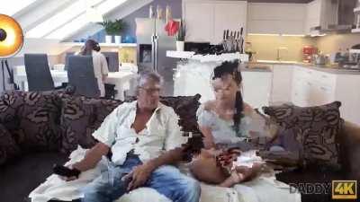 Daphne Klyde aroused cutie permits BF's dad to fuck her greedy pussy