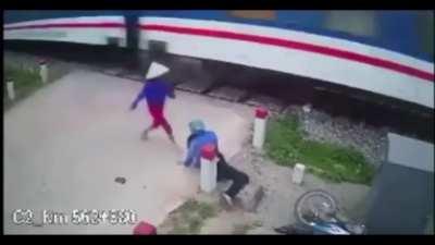 Trying to race a train