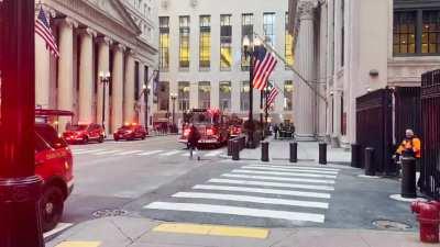 Firefighters and Cops at Federal Reserve just now.