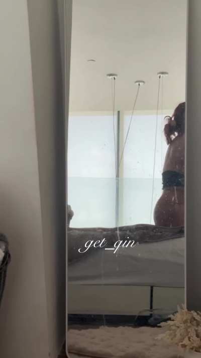 Mirror catches my silhouette