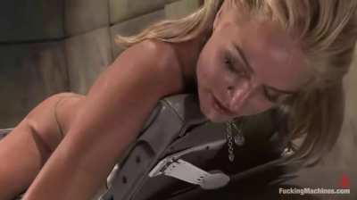 Machine Fucks Her Lubed Up Asshole While The Vibrator Makes Her Cum