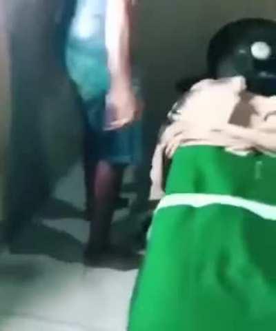 to hide from police disguised as a fan