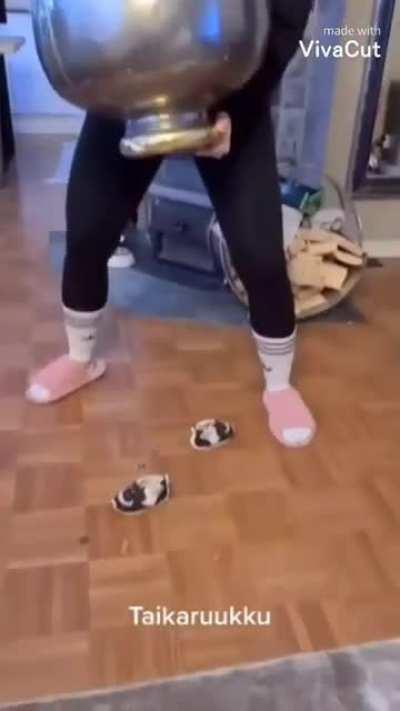 Mean lady sucked her cat into her vase and did a victory dance