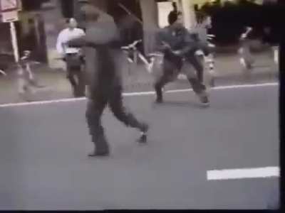 Confrontation between rival Yakuza group, Kyokuto-kai and Oshu Umeya. Japan,1984.