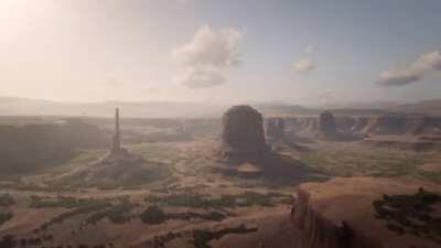 Panoramic view of the mexico portion of the map in RDR2