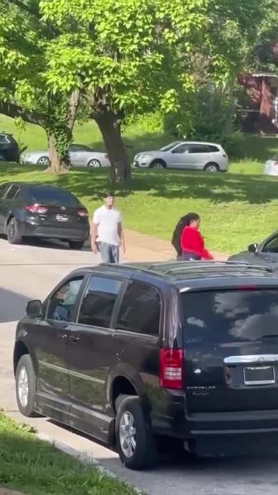 Woman fights a man