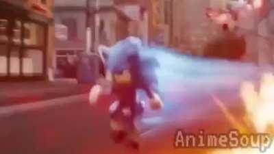 Endless from Vs. Sonic.exe over a Sonic chase scene