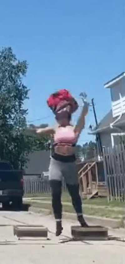 HMFT after I Toss This Weighted Bag Straight Up