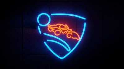 Neon Rocket League Logo made in Blender