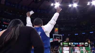 [Highlight] Evan Fournier hits the shot and foul for his 38th point and has the Garden rocking