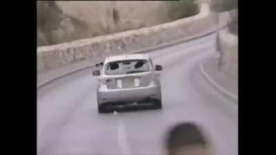 Bunch of adults are endangering their kids to create a propaganda video (The stonethrowers were Palestinian, the driver Israeli, the kid did not have any lasting injuries)
