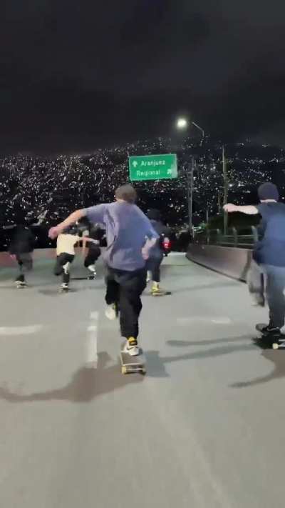 Skateboarding in the streets of Medellin