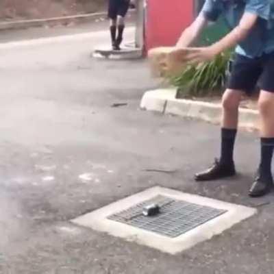 WCGW Opening a beer can with a rock