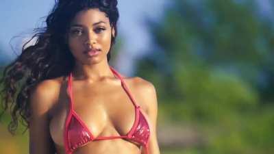 Danielle Herrington in red bikini