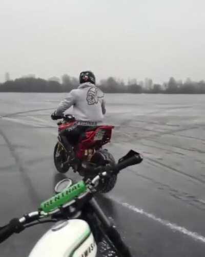 I will put spikes on the tires of my motorcycle, then I can drive it on ice, WCGW?