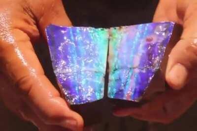 Opening an opal to see its beauty