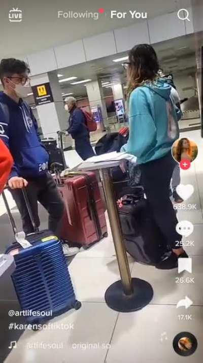 This guy's GF was throwing a temper tantrum in the airport