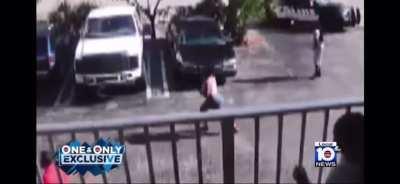 Vehicle split in half after being hit by fleeing suspect car