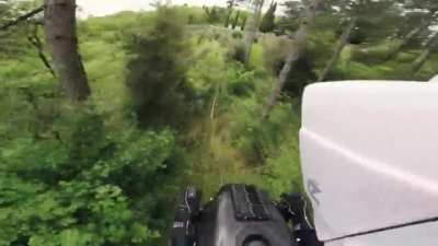 Navigating the Volonaut Airbike through the forest