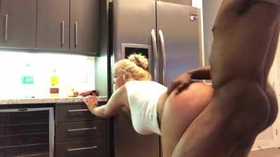 Your bully waslooking for food in the kitchen and he found the best snack in the house: Your mom's fat ass