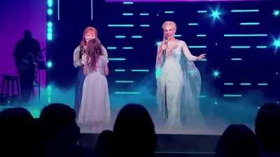 Ukrainian girl surprised by real Elsa from Frozen after going viral in bomb shelter