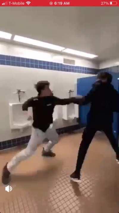 Dudes lucky a teacher walked in