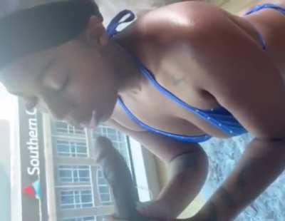 Best friend on her knees