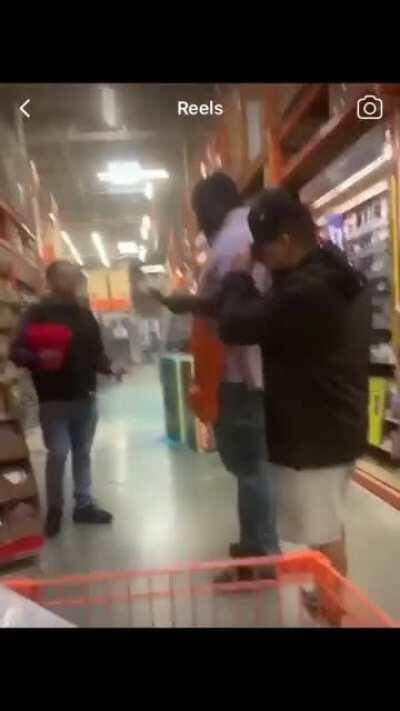 Piece of shit does a “gender revel” and gets glitter everywhere in Home Depot