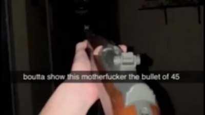boutta show this mf the bullet of 45