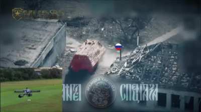 Russian FPV Drone Hits Wooden Armour Vehicle. Sudzha, Ukraine