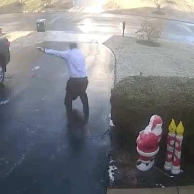 WCGW When you find Black ice on your driveway.