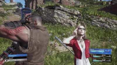 As soon as I saw Barret and Aerith's team up in the Gameplay Overview trailer I knew I had to make a gif out of it.