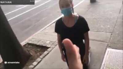 white chick kneels for black boy