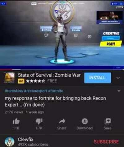 YouTuber cries as his rare fortnite outfit comes back for the first time in over 2 years