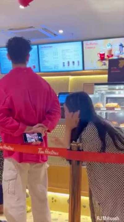 Clicking pictures on someone's phone , definitely not scripted 🤡🤡