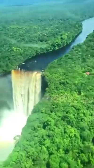 Deep in the Amazon forest, is the world's largest single drop waterfall, Guyana.