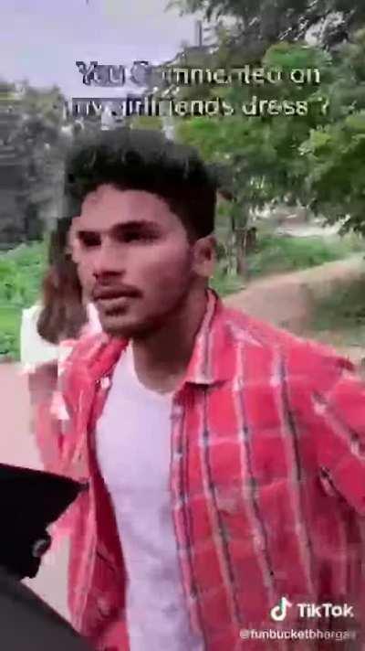 Tiktok of guy teaching a lesson to the bad guys who were teasing his girlfriend