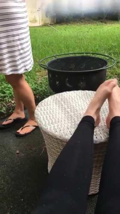 My flip flops look good on her